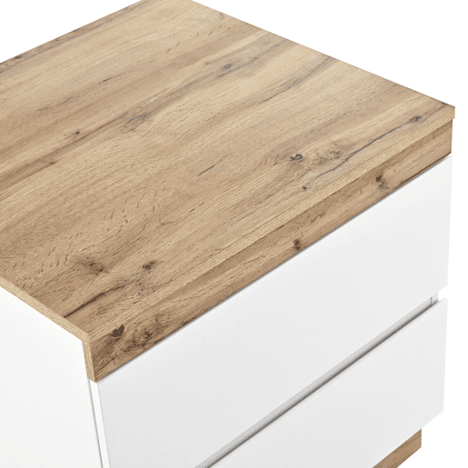 Mesa de cabeceira com 2 gavetas - Estilo escandinavo - Branco Mesa de cabeceira com 2 gavetas - Estilo escandinavo - Branco