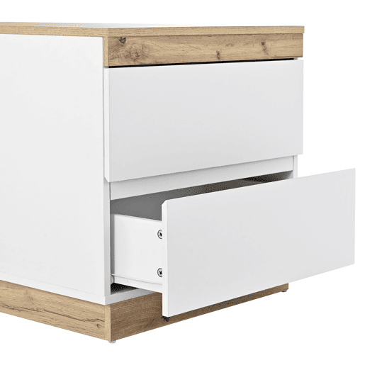 Mesa de cabeceira com 2 gavetas - Estilo escandinavo - Branco Mesa de cabeceira com 2 gavetas - Estilo escandinavo - Branco