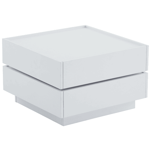 Mesa de centro quadrada com rotação de 360° - com 2 gavetas - 60x60x38 cm - Branco Mesa de centro quadrada com rotação de 360° - com 2 gavetas - 60x60x38 cm - Branco