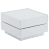 Mesa de centro quadrada com rotação de 360° - com 2 gavetas - 60x60x38 cm - Branco