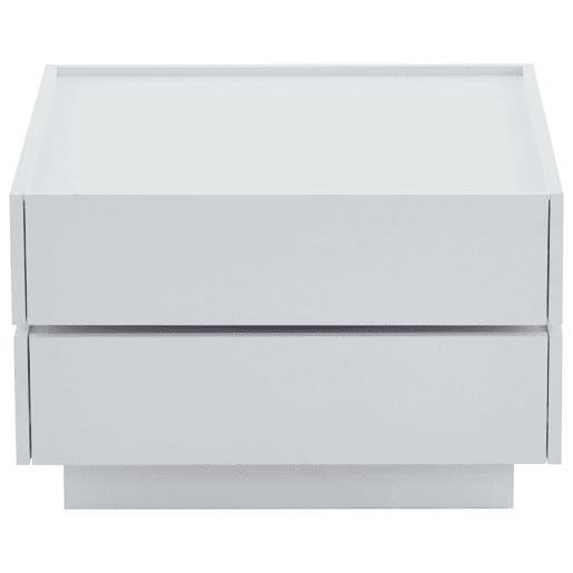Mesa de centro quadrada com rotação de 360° - com 2 gavetas - 60x60x38 cm - Branco Mesa de centro quadrada com rotação de 360° - com 2 gavetas - 60x60x38 cm - Branco