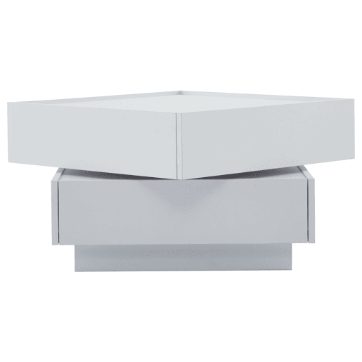 Mesa de centro quadrada com rotação de 360° - com 2 gavetas - 60x60x38 cm - Branco Mesa de centro quadrada com rotação de 360° - com 2 gavetas - 60x60x38 cm - Branco