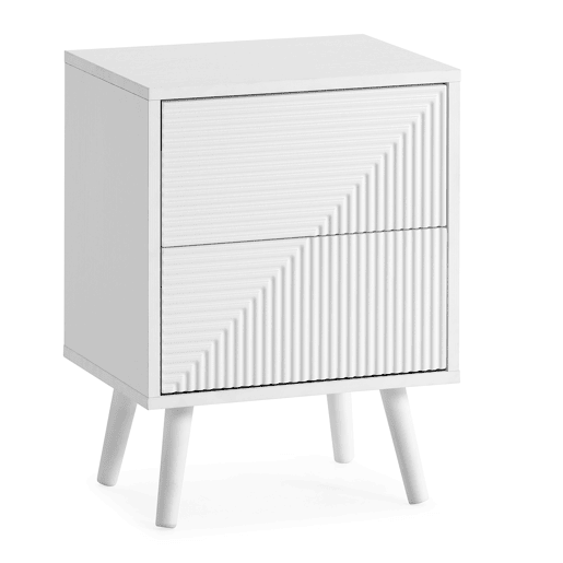 Mesa de cabeceira Telmo 2 gavetas cor Branco