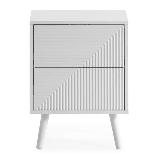 Mesa de cabeceira Telmo 2 gavetas cor Branco