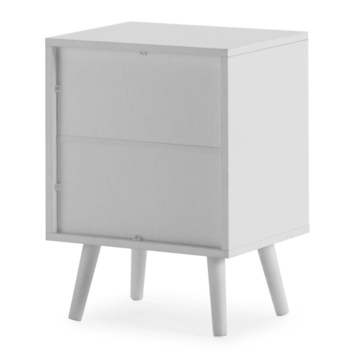 Mesa de cabeceira Telmo 2 gavetas cor Branco