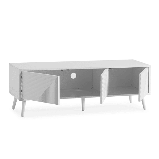 Móvel Tv Telmo 3 portas cor Branco 130 cm