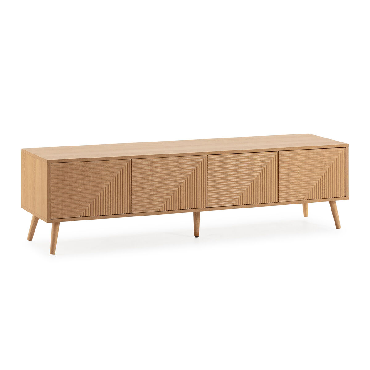 mueble tv telmo 4 puertas color roble 160 cm