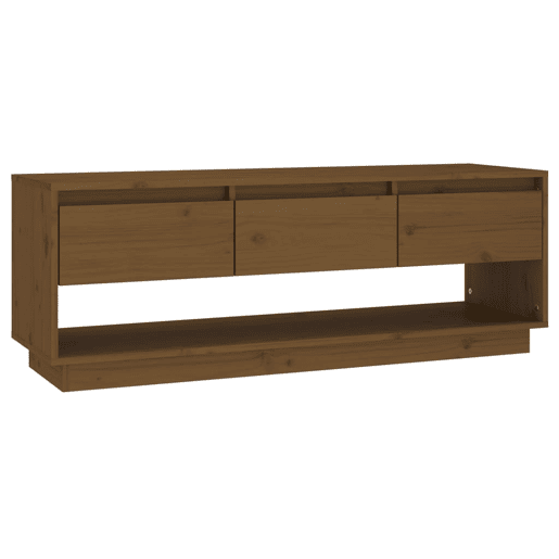 Móvel de TV - Modulo de TV - Armário de TV 110,5x34x40 cm madeira de pinho maciça castanho mel