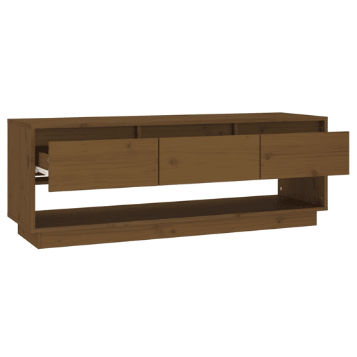 Móvel de TV - Modulo de TV - Armário de TV 110,5x34x40 cm madeira de pinho maciça castanho mel