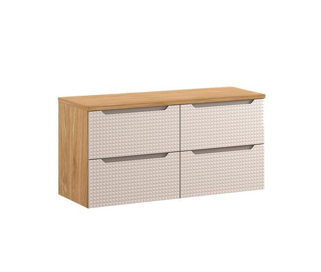 Mueble bajo lavabo 120cm encimera mallory beige y madera