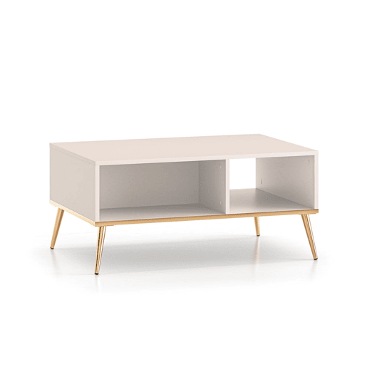Mesa de centro Olivia Caxemira e Dourado