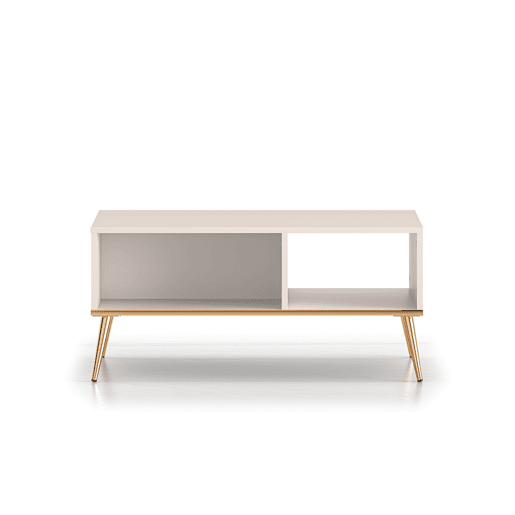 Mesa de centro Olivia Caxemira e Dourado