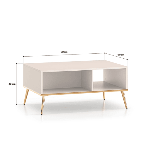 Mesa de centro Olivia Caxemira e Dourado