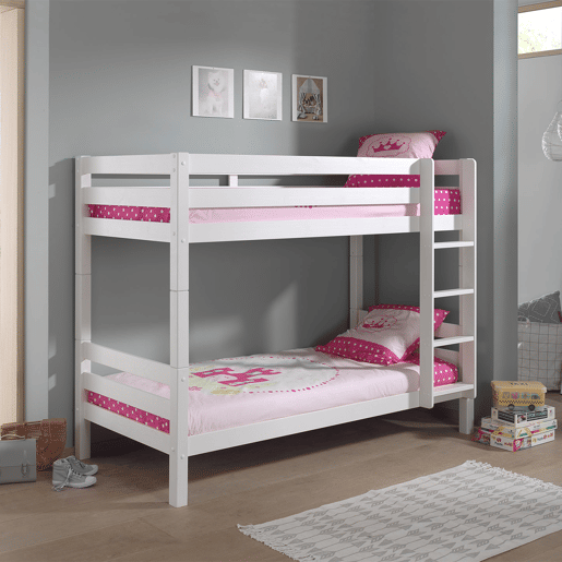 Beliche 90x200 Altura 160 cm Mola de caixa incluída Vipack Pino - Branco