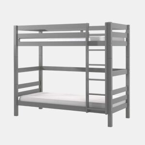 Beliche 90x200 Altura 180 cm Mola de caixa incluída Vipack Pino Cinzento