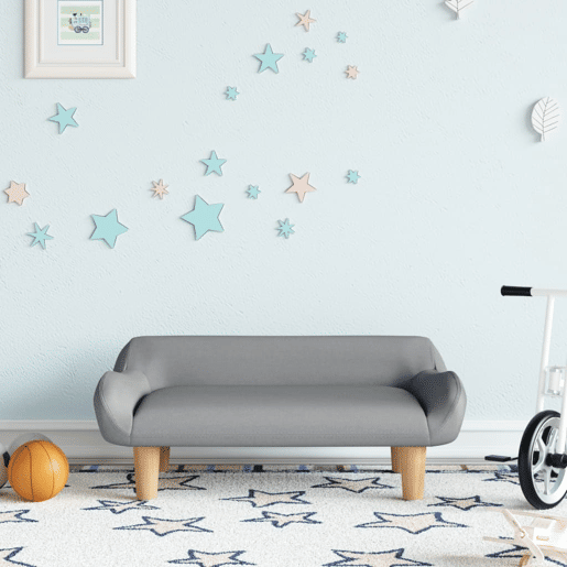 Sofá infantil - Sofá para crianças 70x40x24 cm tecido cinzento-claro