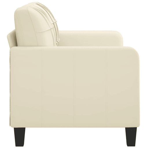Sofá de 2 lugares - Sofá fixo 140 cm couro artificial cor creme Sofá de 2 lugares - Sofá fixo 140 cm couro artificial cor creme