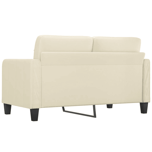 Sofá de 2 lugares - Sofá fixo 140 cm couro artificial cor creme Sofá de 2 lugares - Sofá fixo 140 cm couro artificial cor creme