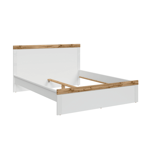 Cama 160x200 Hella Branco e Madeira Cama 160x200 Hella Branco e Madeira