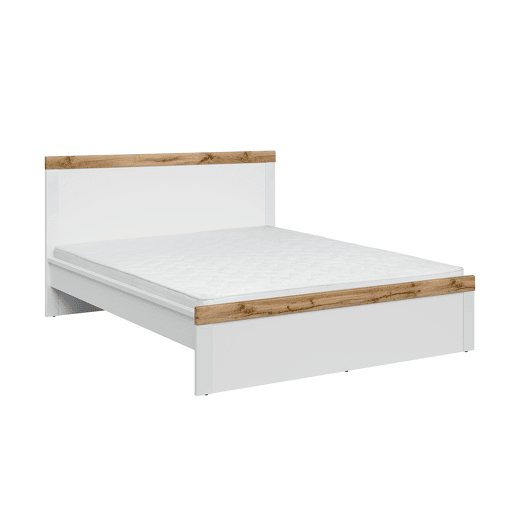 Cama 160x200 Hella Branco e Madeira Cama 160x200 Hella Branco e Madeira