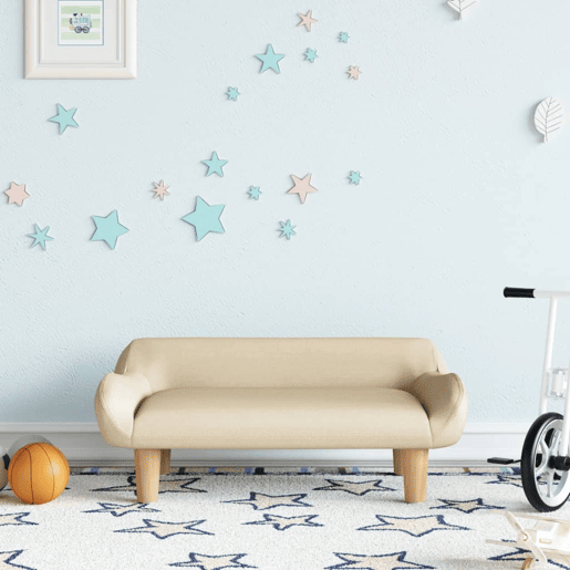 Sofá infantil - Sofá para crianças 70x40x24 cm tecido cor creme