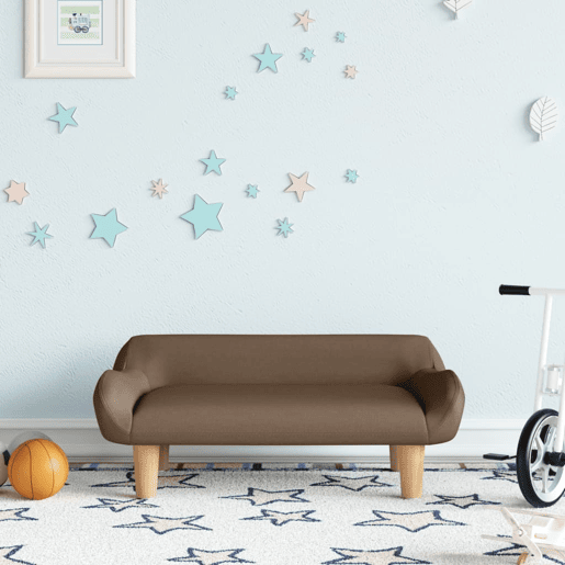 Sofá infantil - Sofá para crianças 70x40x24 cm tecido castanho