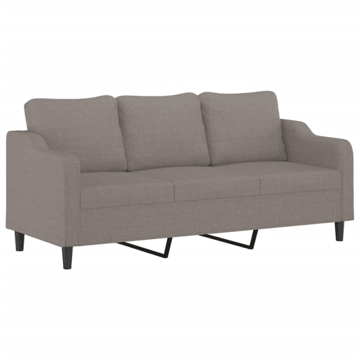Sofá de 3 lugares - Sofá fixo tecido 180 cm cinzento-acastanhado