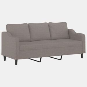 Sofá de 3 lugares - Sofá fixo tecido 180 cm cinzento-acastanhado