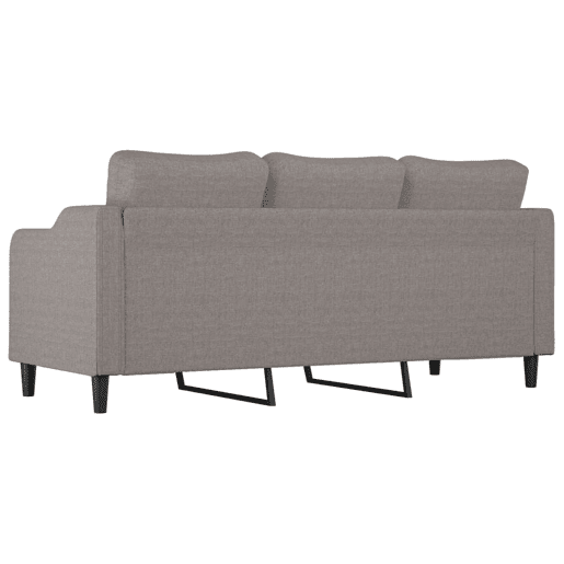 Sofá de 3 lugares - Sofá fixo tecido 180 cm cinzento-acastanhado