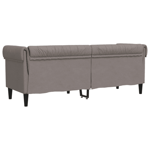 Sofá chesterfield 3 lugares - Sofá fixo tecido cinzento-acastanhado
