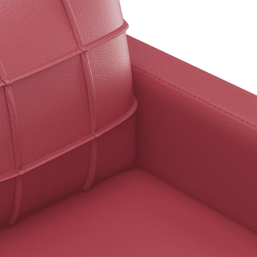 Sofá de 2 lugares - Sofá fixo 120 cm couro artificial vermelho tinto
