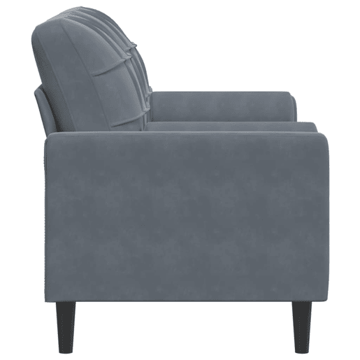 Sofá 2 lug. - Sofá fixo c almofadas decorativas 140 cm veludo cinza-escuro