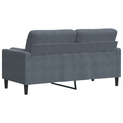 Sofá 2 lug. - Sofá fixo c almofadas decorativas 140 cm veludo cinza-escuro