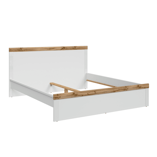 Cama 180x200 Hella Branco e Madeira