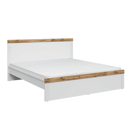 Cama 180x200 Hella Branco e Madeira