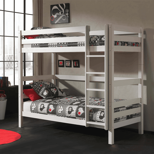 Beliche 90x200 Altura 180 cm Mola de caixa incluída Vipack Pino - Branco