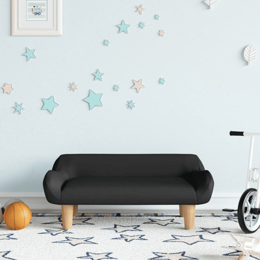Sofá infantil - Sofá para crianças 70x40x24 cm tecido preto