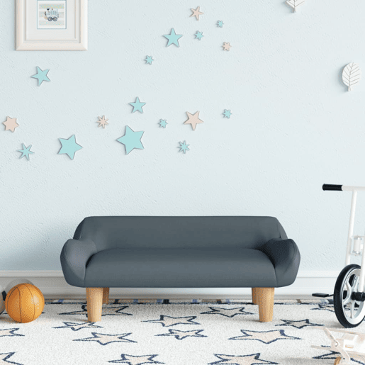Sofá infantil - Sofá para crianças 70x40x24 cm tecido cinzento-escuro