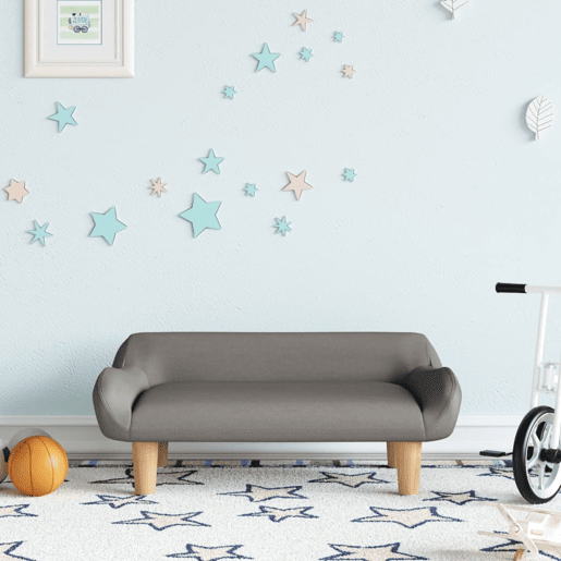 Sofá infantil - Sofá para crianças 70x40x24 cm tecido cinzento-acastanhado
