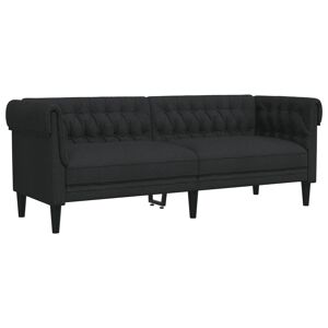 Sofá chesterfield 3 lugares - Sofá fixo tecido preto