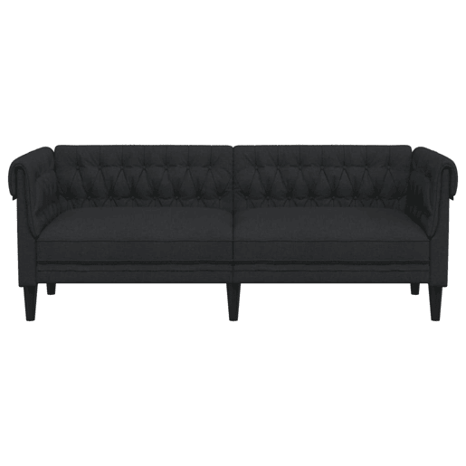 Sofá chesterfield 3 lugares - Sofá fixo tecido preto