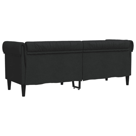 Sofá chesterfield 3 lugares - Sofá fixo tecido preto