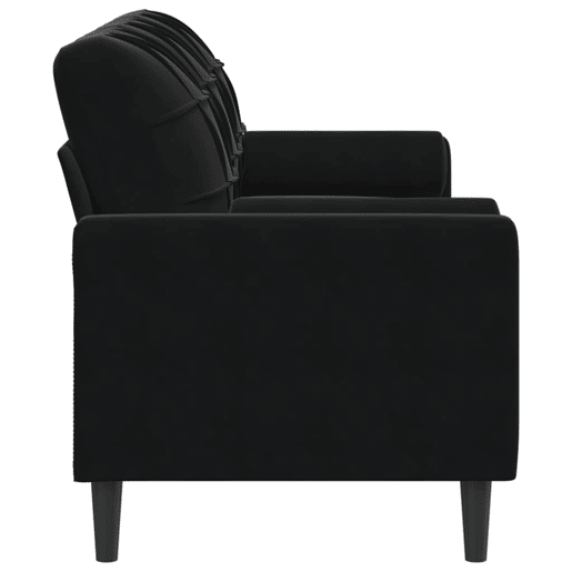 Sofá 3 lugares - Sofá fixo c almofadas decorativas 180 cm veludo preto