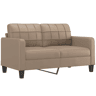 Sofá de 2 lugares - Sofá fixo 140 cm couro artificial cor cappuccino