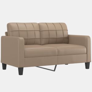 Sofá de 2 lugares - Sofá fixo 140 cm couro artificial cor cappuccino