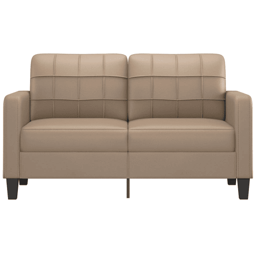 Sofá de 2 lugares - Sofá fixo 140 cm couro artificial cor cappuccino