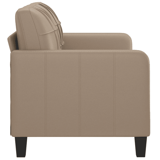 Sofá de 2 lugares - Sofá fixo 140 cm couro artificial cor cappuccino