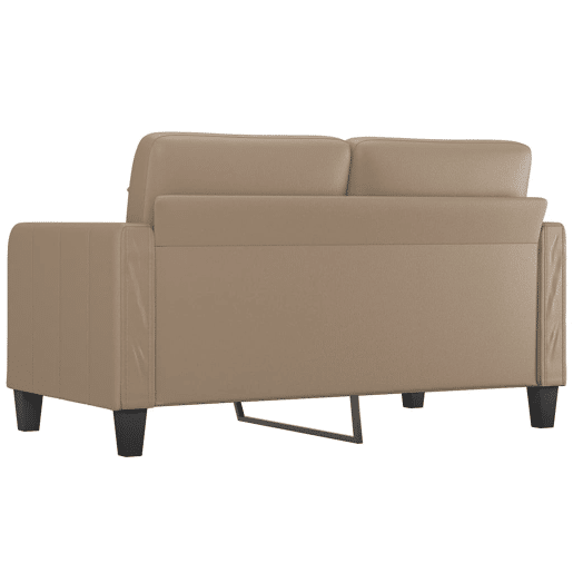 Sofá de 2 lugares - Sofá fixo 140 cm couro artificial cor cappuccino