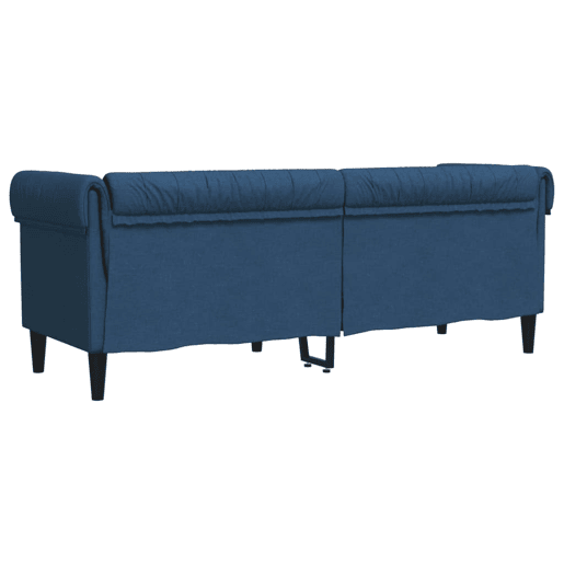Sofá chesterfield 3 lugares - Sofá fixo tecido azul