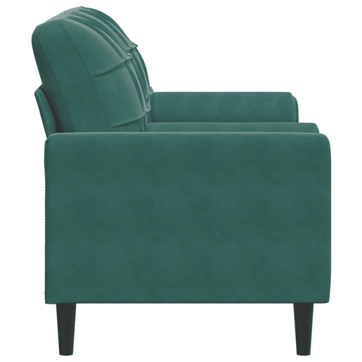 Sofá 2 lug. - Sofá fixo c almofadas decorativas 140cm veludo verde-escuro